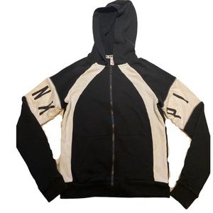 Black and white zip hoodie